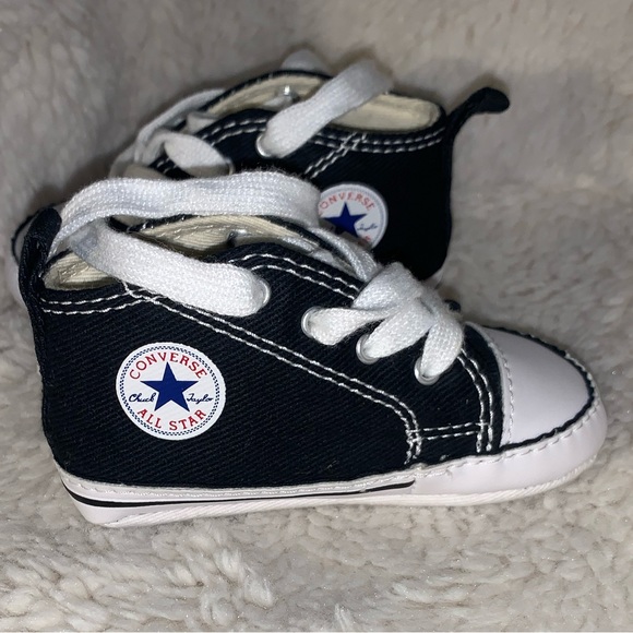 CONVERSE CHUCK TAYLOR ALL STAR HIGH TOPS SIZE 3 INFANT CRIB SHOE NAVY BLUE - Picture 5 of 12